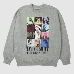 NEW Taylor Swift The Eras Tour II Logo Gray Crewneck Sweatshirt Size XL TTPD